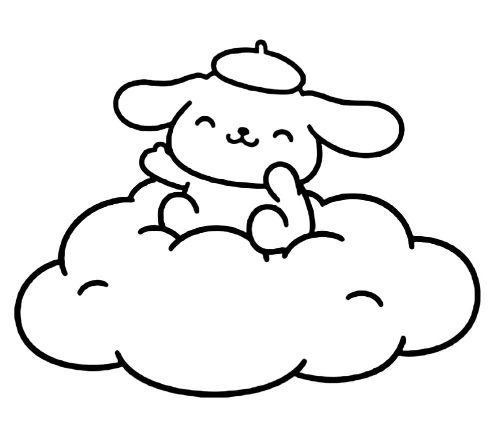 Pompompurin op een wolk