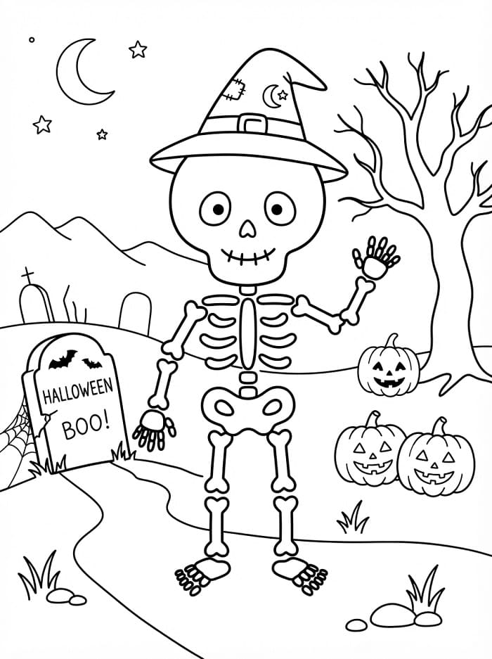 Schattig halloween skelet