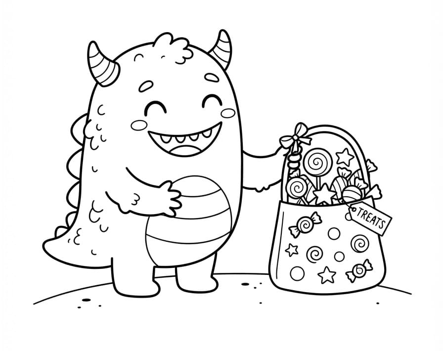 Schattig monster op halloween