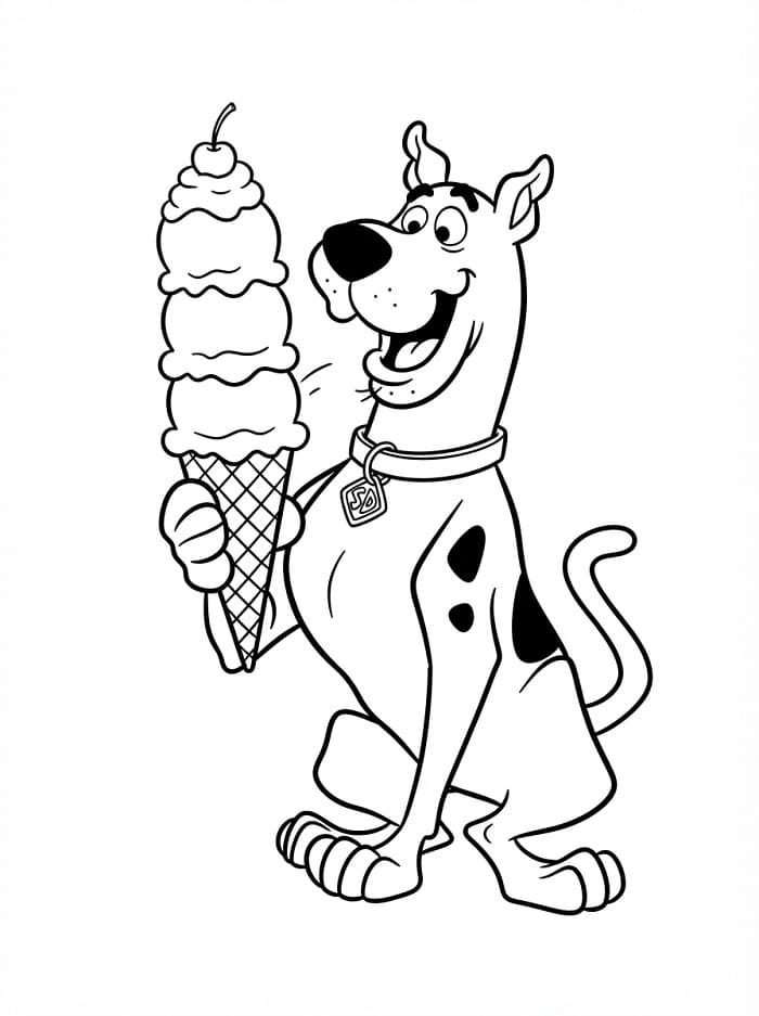 Scooby-Doo eet een ijsje