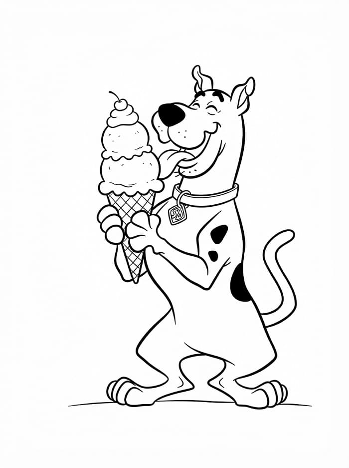 Scooby-Doo met een ijsje