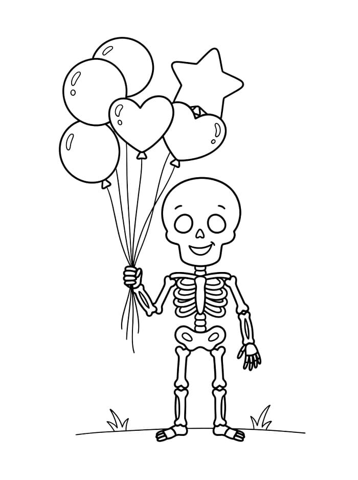 Skelet en ballonnen