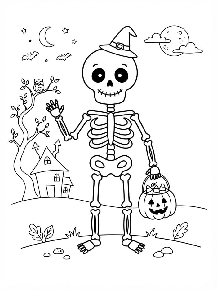 Skelet op halloween
