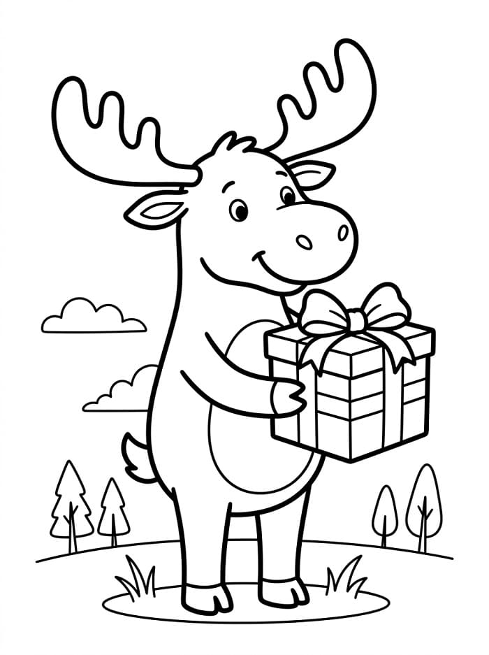 Tekenfilm eland en cadeau