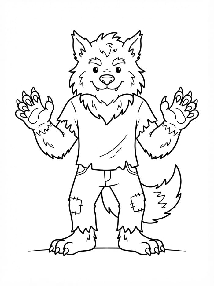 Tekenfilm weerwolf