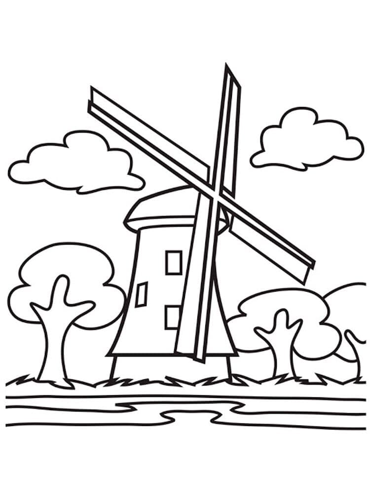 Tekening van een molen