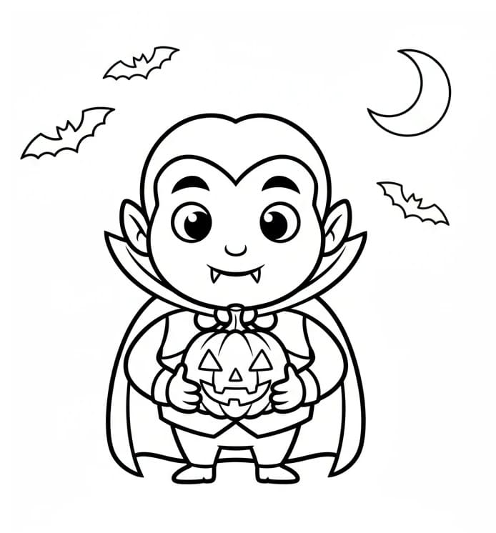 Vampier en halloween pompoen