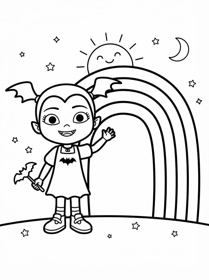 Vampirina met regenboog
