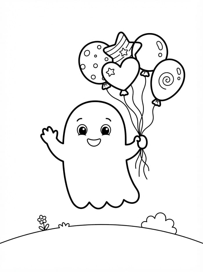 Vriendelijk spook met ballonnen