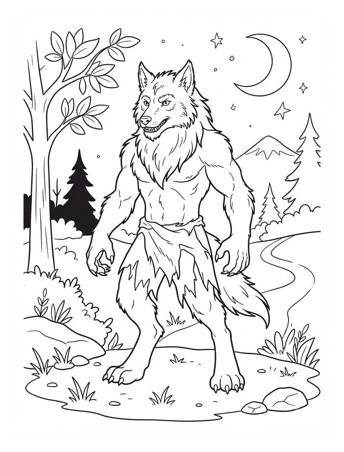 Weerwolf in het bos